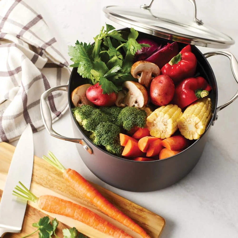 8 qt. Hard-Anodized Aluminum Nonstick Covered Stock Pot by Tramontina - Image 3