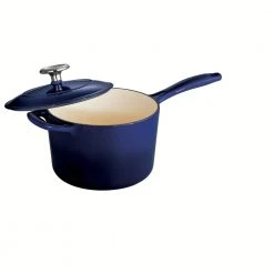 Gourmet 2.5 qt. Enameled Cast Iron Sauce Pan in Gradated Cobalt with Lid by Tramontina