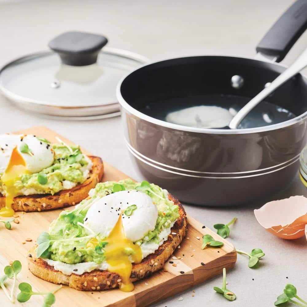 Sicilia 1.25 qt. Aluminum Nonstick Covered Sauce Pan in Hazelnut by Tramontina - Image 3