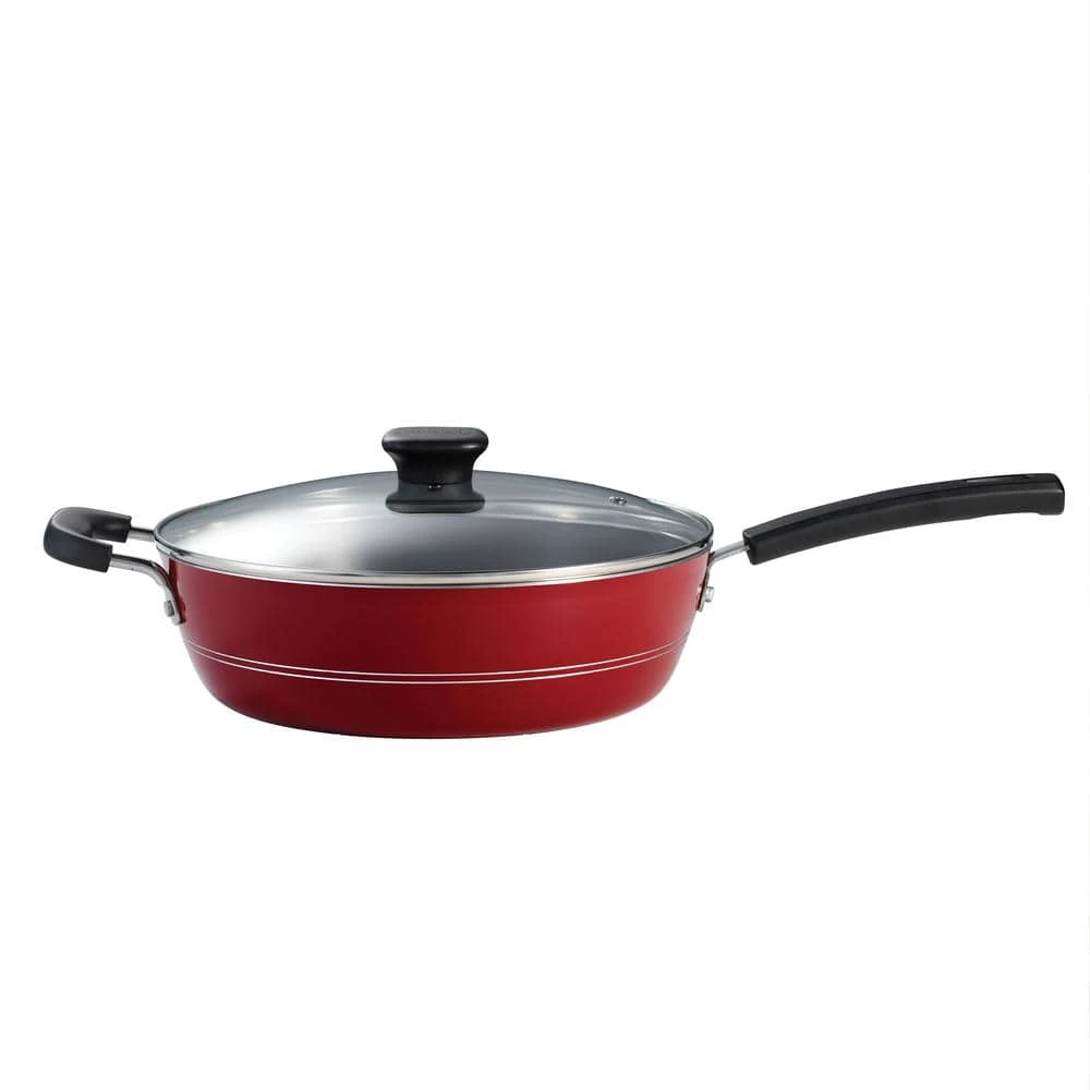Sicilia 4.5 qt. Aluminum Nonstick Covered Saute Pan in Raspberry by Tramontina - Image 2