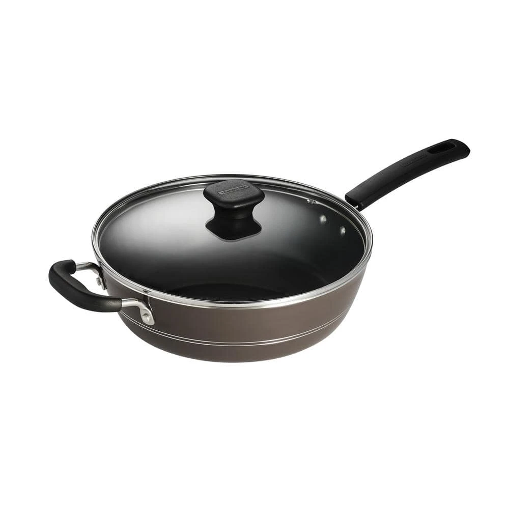 Sicilia 4.5 qt. Aluminum Nonstick Covered Saute Pan in Hazelnut by Tramontina