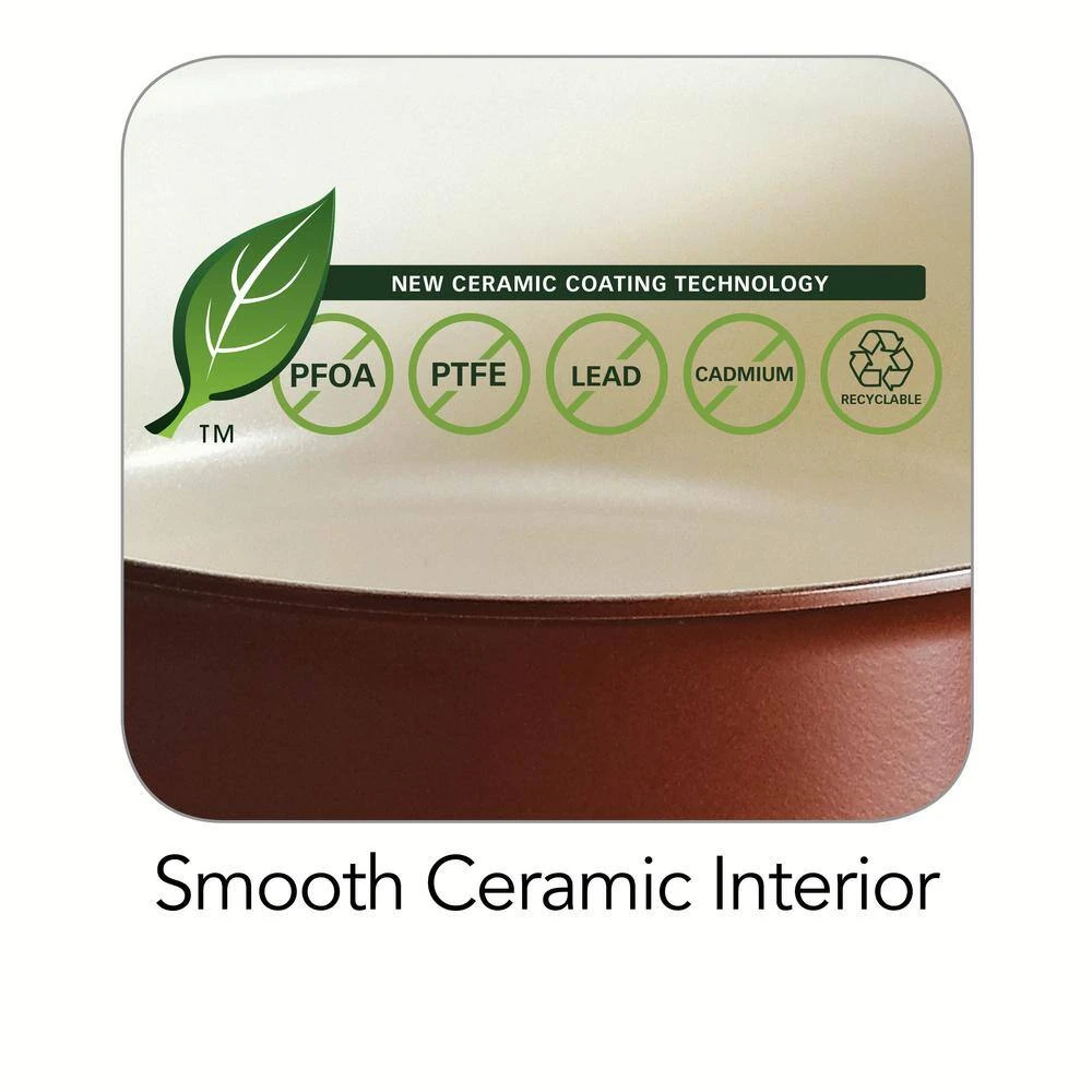 Style Ceramica 6 qt. Aluminum Ceramic Nonstick Stock Pot in Copper with Glass Lid by Tramontina - Image 5