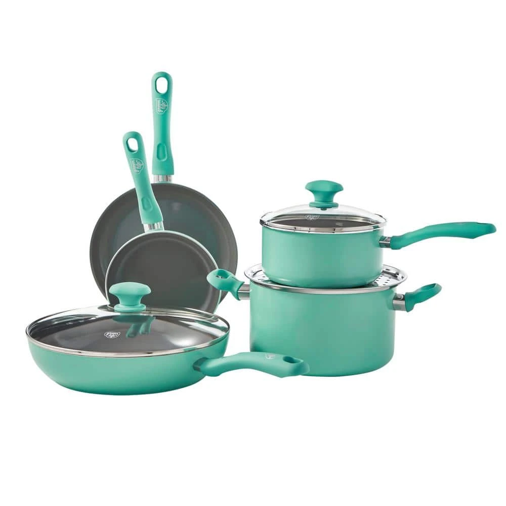 Diamond 13-Piece Aluminum Ceramic Nonstick Cookware Set in Turquoise by GreenLife - Image 2