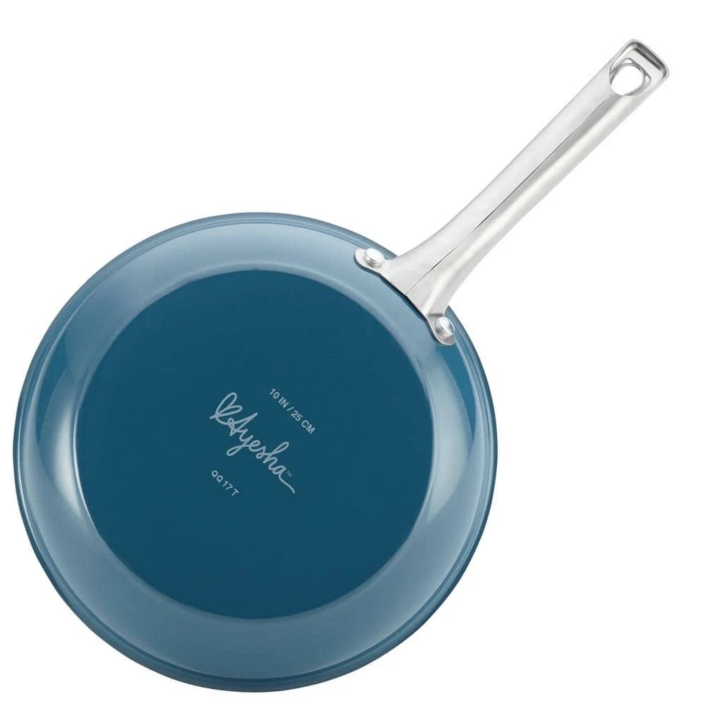 Ayesha Home Collection Porcelain Enamel Nonstick Cookware Set, 10-Piece, Twilight Teal by Ayesha Curry - Image 2