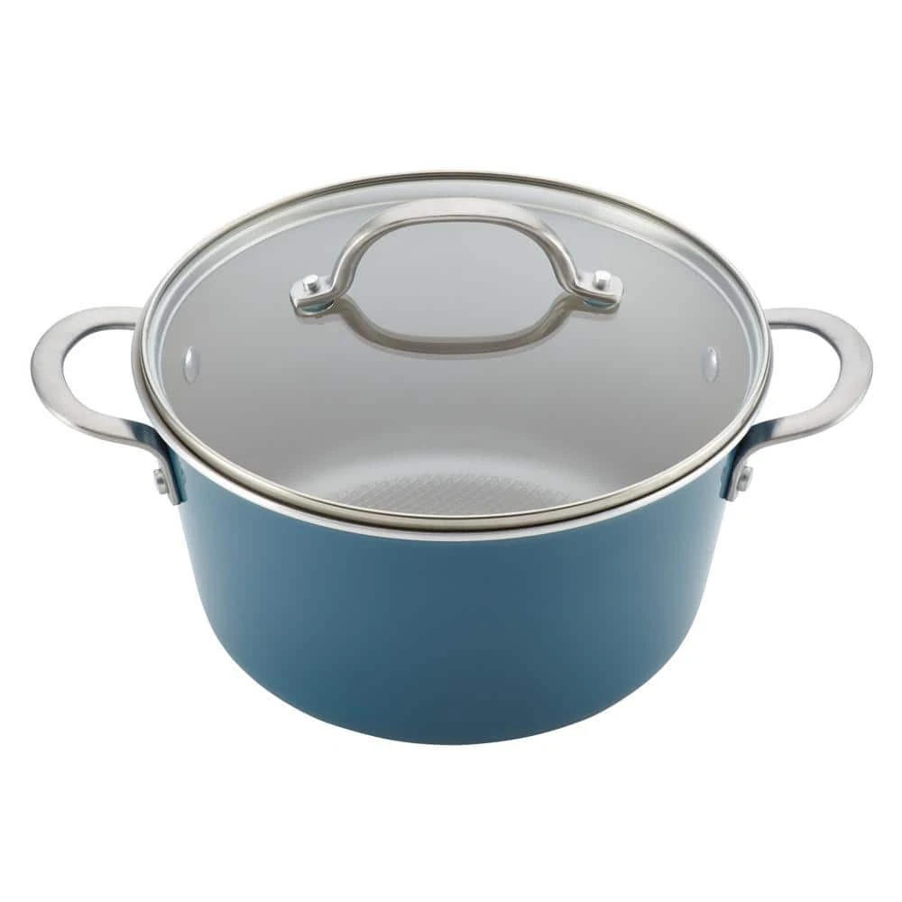 Ayesha Home Collection Porcelain Enamel Nonstick Cookware Set, 10-Piece, Twilight Teal by Ayesha Curry - Image 9