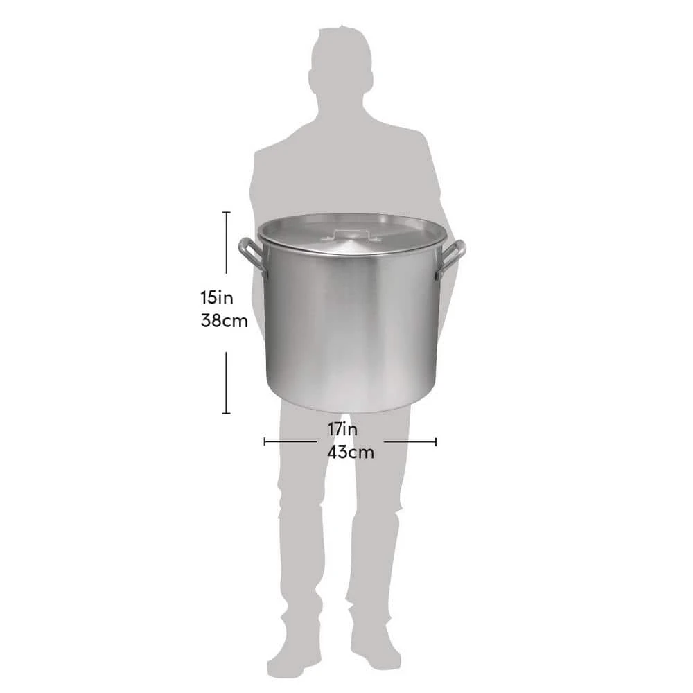 52 qt. Aluminum Cooking Stock Pot with Basket for Steaming Tamales Seafood Crawfish Boiler with Lid by Unbranded - Image 3