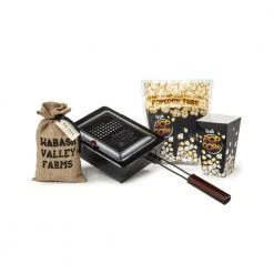 3 qt. Aluminum Shake and Pop Outdoor Popcorn Popper with 2 lbs. of Big and Yellow Gourmet Popping Kernels and 8-Tubs by Wabash Valley Farms