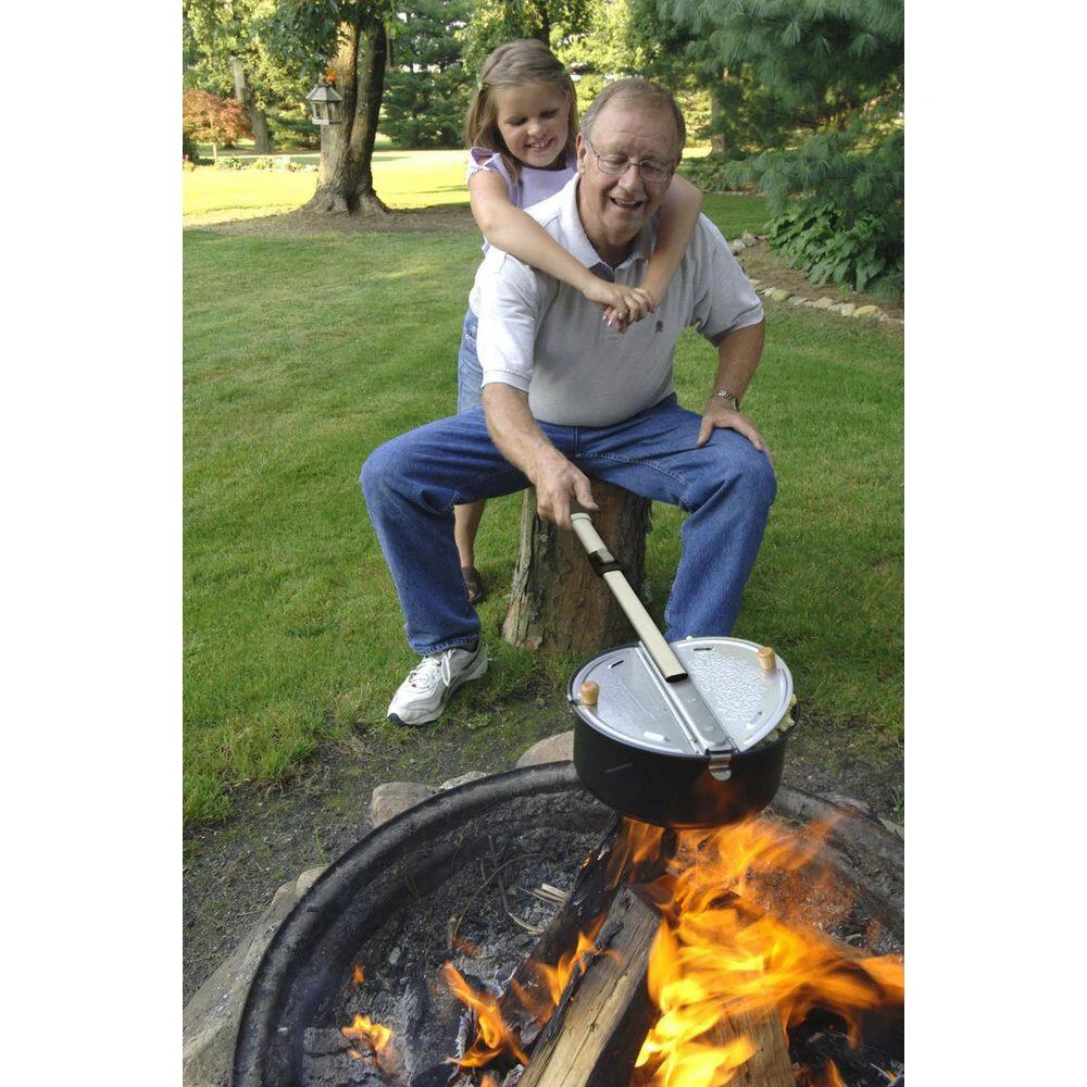 4 qt. Aluminum Black Outdoor Popcorn Popper with 3-All-Inclusive Popping Kits, 5-Pieces Seasoning Tube and 8-Tubs by Wabash Valley Farms - Image 8