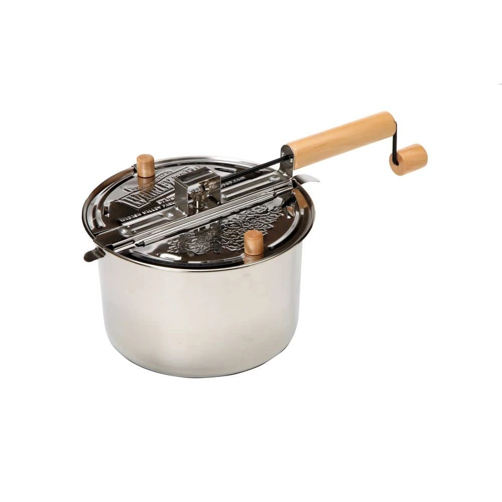 6 qt. Stainless Steel Stovetop Popcorn Popper with 5-Real Theater All-Inclusive Popping Kits and 5-Tubs by Wabash Valley Farms - Image 3