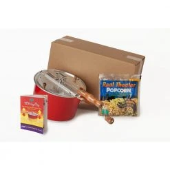 2-Piece Aluminum Color Changing Stovetop Popcorn Popper Set with Real Theater All-Inclusive Popping Kit by Whirley-Pop