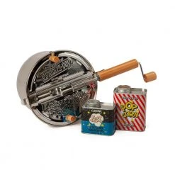 6 qt. Stainless Steel Stovetop Popcorn Popper with Nostalgic Popping Gift Set by Whirley Pop