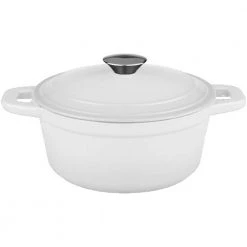 Neo 3 qt. Round Cast Iron Covered Dutch Oven in White by BergHOFF