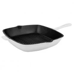 Neo 11 in. Cast Iron White Square Grill Pan by BergHOFF