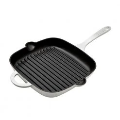 Natural Canvas 11.5 in. Cast Iron Grill Pan in White by Denby