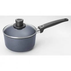 Diamond LITE Induction 2.2 qt. Cast Aluminum Nonstick Sauce Pan in Gray with Glass Lid by Woll