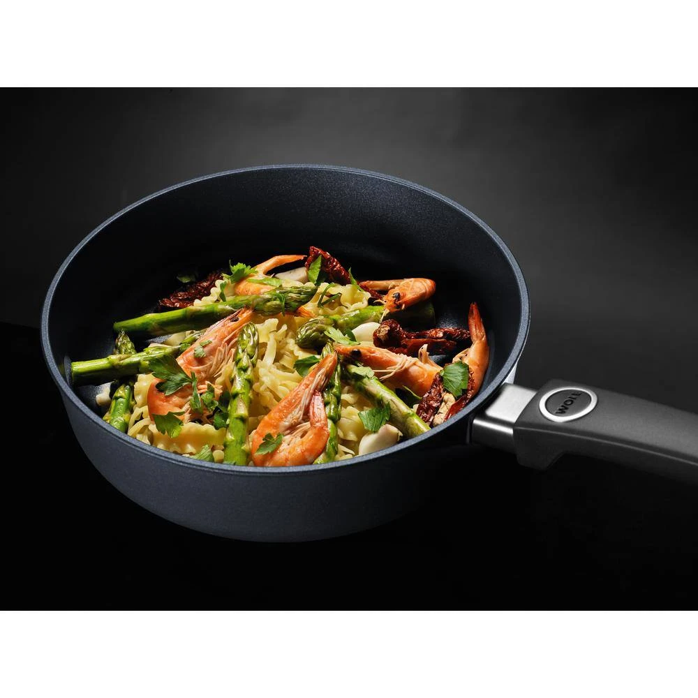 Diamond LITE Induction 2.6 qt. Cast Aluminum Nonstick Saute Pan in Gray with Glass Lid by Woll - Image 2