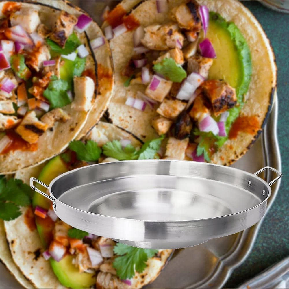 23 in. Round Stainless Steel Comal Wok Griddle Multi Cooker Concave Fry pan by XtremepowerUS - Image 3