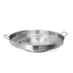 23 in. Round Stainless Steel Comal Wok Griddle Multi Cooker Concave Fry pan by XtremepowerUS