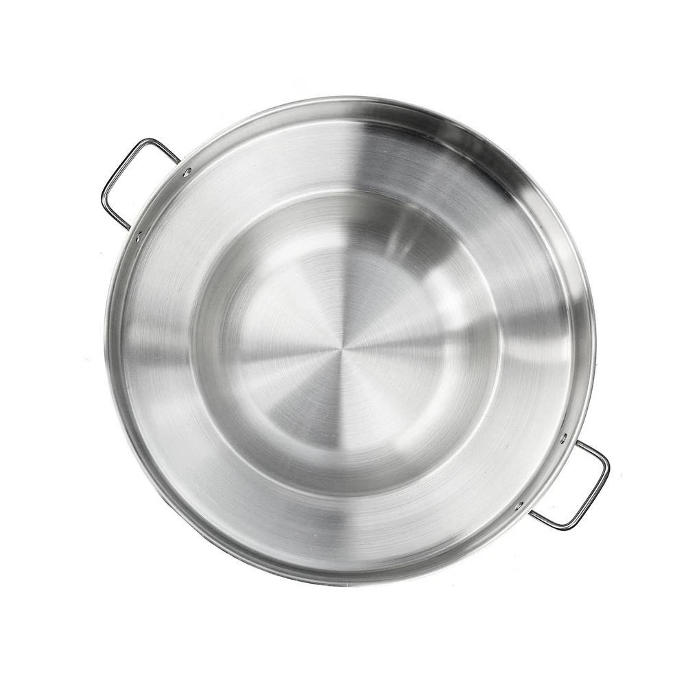 23 in. Round Stainless Steel Comal Wok Griddle Multi Cooker Concave Fry pan by XtremepowerUS - Image 2