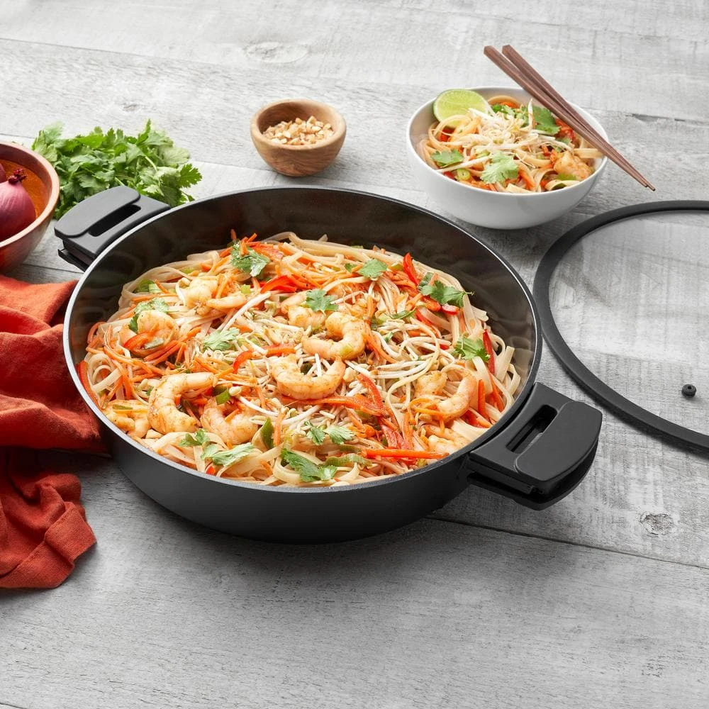 Noir 6 qt. Black Cast Aluminum Ceramic Nonstick Saute Pan by Zavor - Image 4