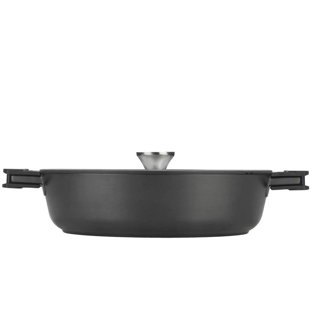 Noir 6 qt. Black Cast Aluminum Ceramic Nonstick Saute Pan by Zavor - Image 3